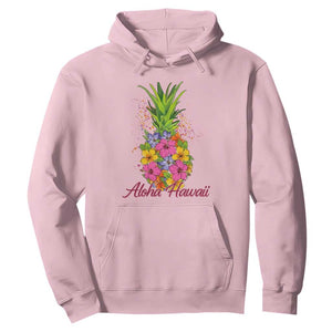Tropical Floral Pineapple Aloha Hawaii Hoodie Hawaiian Island Vacation Graphic
