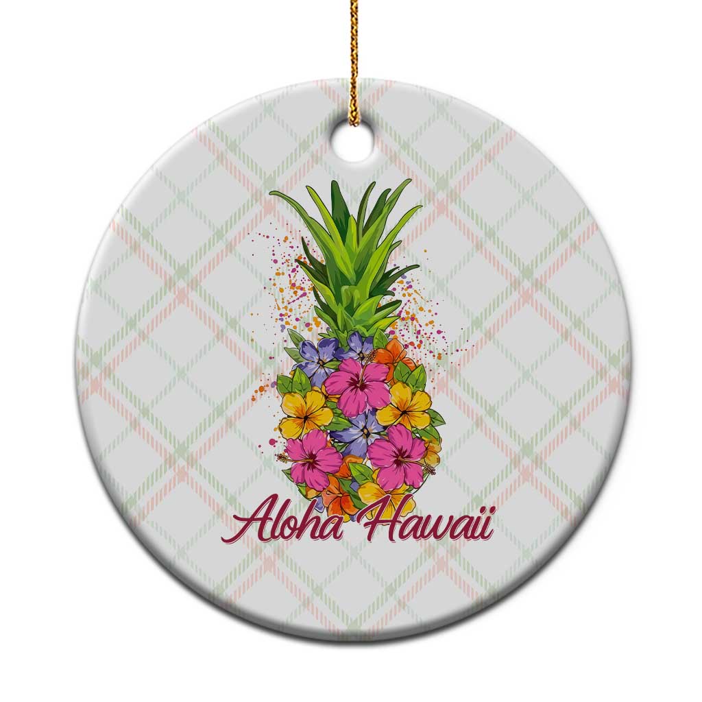 Tropical Floral Pineapple Aloha Hawaii Ceramic Ornament Hawaiian Island Vacation Graphic TS12 1pc Christmas Plaid Print Your Wear