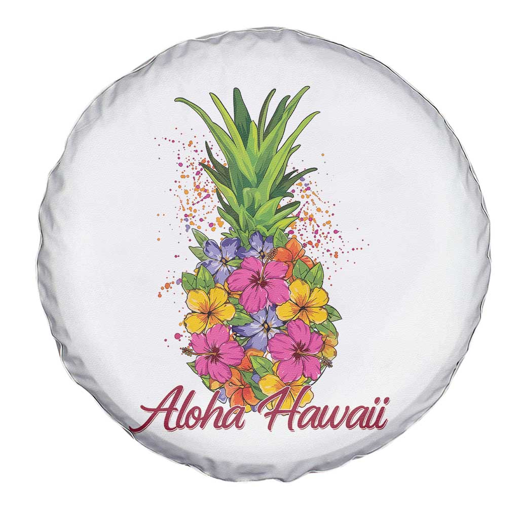 Tropical Floral Pineapple Aloha Hawaii Spare Tire Cover Hawaiian Island Vacation Graphic TS12 Print Your Wear