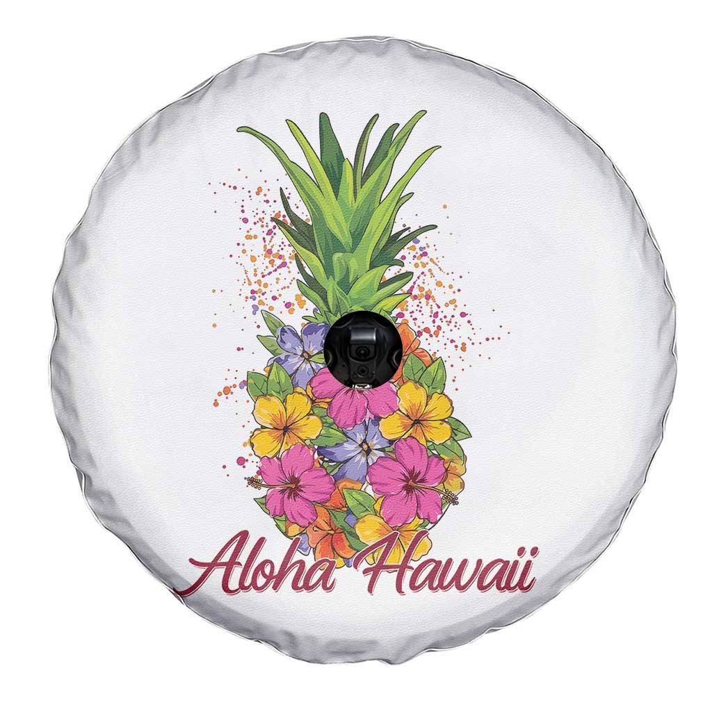 Tropical Floral Pineapple Aloha Hawaii Spare Tire Cover Hawaiian Island Vacation Graphic TS12 Print Your Wear