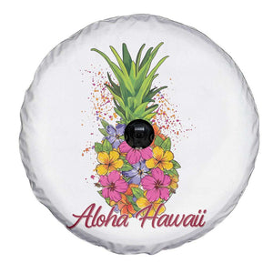 Tropical Floral Pineapple Aloha Hawaii Spare Tire Cover Hawaiian Island Vacation Graphic TS12 Print Your Wear