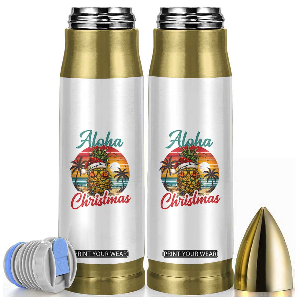 Aloha Tropical Pineapple Christmas Bullet Tumbler Vintage Beach Xmas Gift TS12 White Print Your Wear