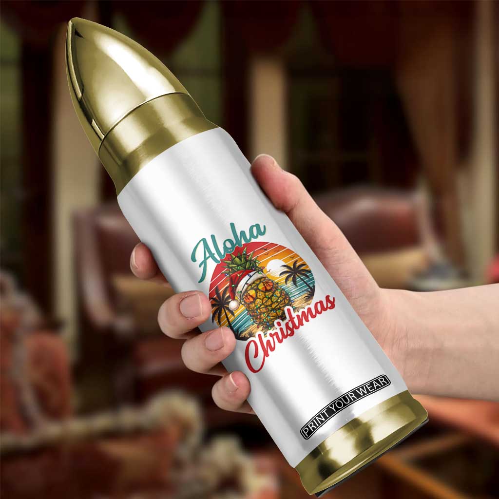 Aloha Tropical Pineapple Christmas Bullet Tumbler Vintage Beach Xmas Gift TS12 Print Your Wear