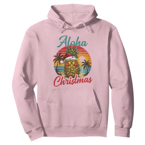 Aloha Tropical Pineapple Christmas Hoodie Vintage Beach Xmas Gift TS12 Light Pink Print Your Wear