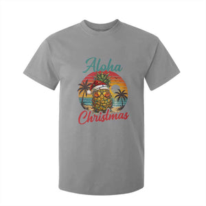 Aloha Tropical Pineapple Christmas T Shirt For Kid Vintage Beach Xmas Gift TS12 Sport Gray Print Your Wear