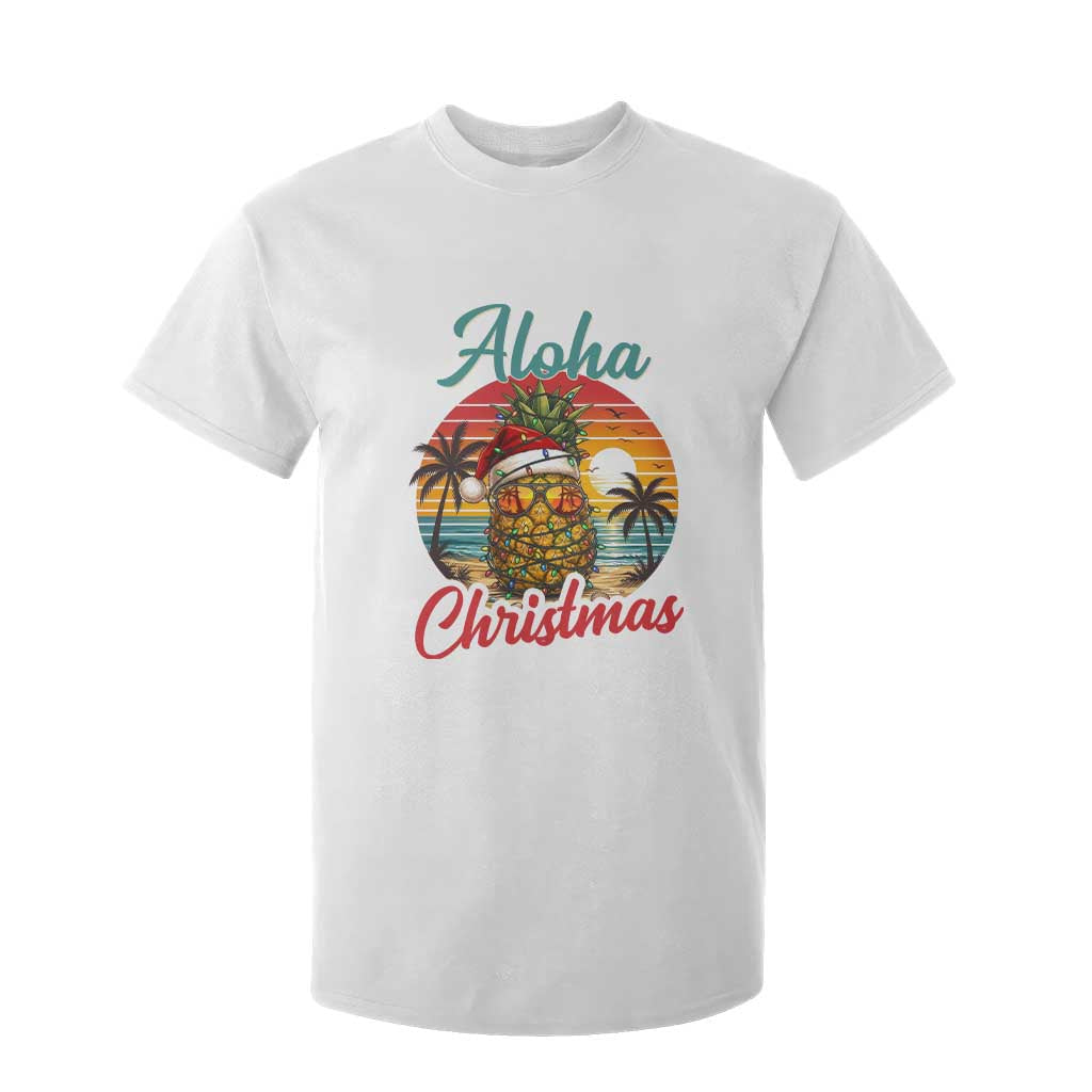 Aloha Tropical Pineapple Christmas T Shirt For Kid Vintage Beach Xmas Gift TS12 White Print Your Wear
