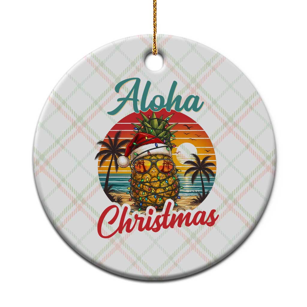 Aloha Tropical Pineapple Christmas Ceramic Ornament Vintage Beach Xmas Gift TS12 1pc Christmas Plaid Print Your Wear
