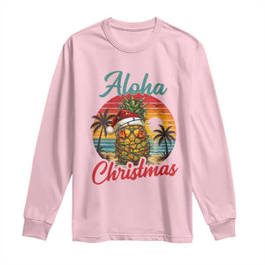Aloha Tropical Pineapple Christmas Long Sleeve Shirt Vintage Beach Xmas Gift