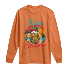 Aloha Tropical Pineapple Christmas Long Sleeve Shirt Vintage Beach Xmas Gift