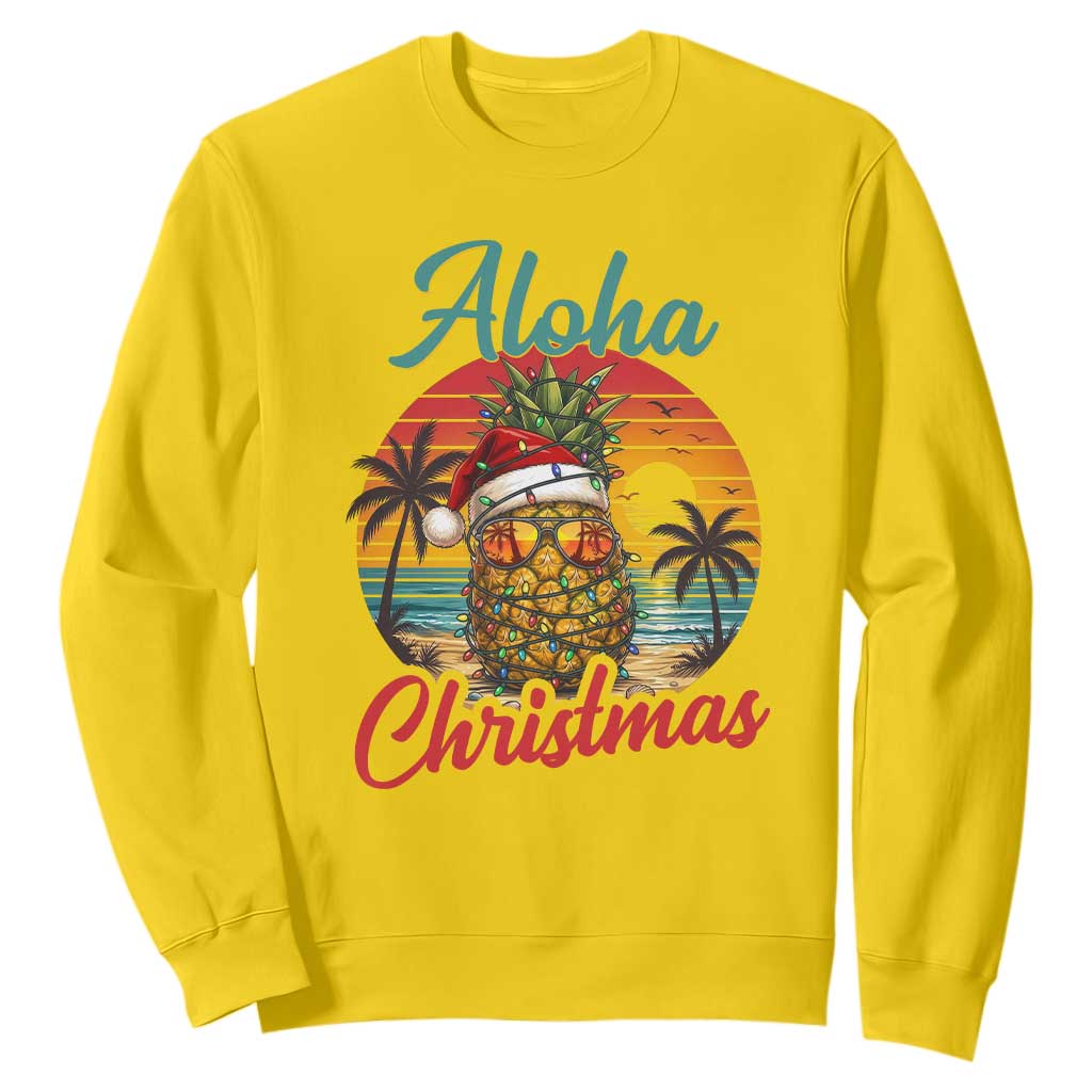 Aloha Tropical Pineapple Christmas Sweatshirt Vintage Beach Xmas Gift TS12 Daisy Print Your Wear