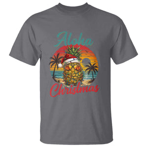Aloha Tropical Pineapple Christmas T Shirt Vintage Beach Xmas Gift TS12 Charcoal Print Your Wear