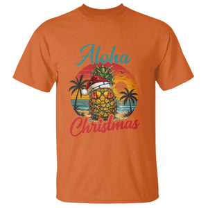 Aloha Tropical Pineapple Christmas T Shirt Vintage Beach Xmas Gift TS12 Orange Print Your Wear