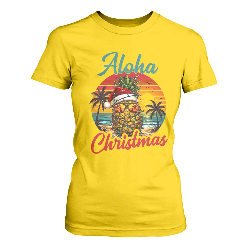 Aloha Tropical Pineapple Christmas T Shirt For Women Vintage Beach Xmas Gift TS12 Daisy Print Your Wear