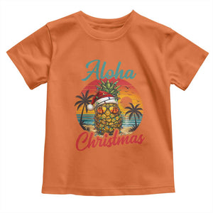 Aloha Tropical Pineapple Christmas Toddler T Shirt Vintage Beach Xmas Gift TS12 Orange Print Your Wear