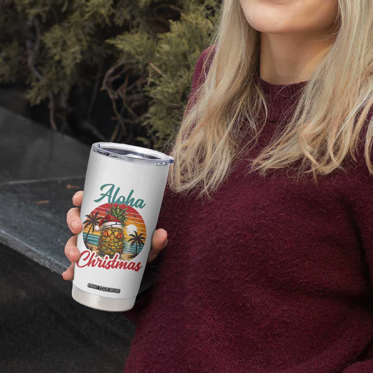 Aloha Tropical Pineapple Christmas Tumbler Cup Vintage Beach Xmas Gift TS12 Print Your Wear