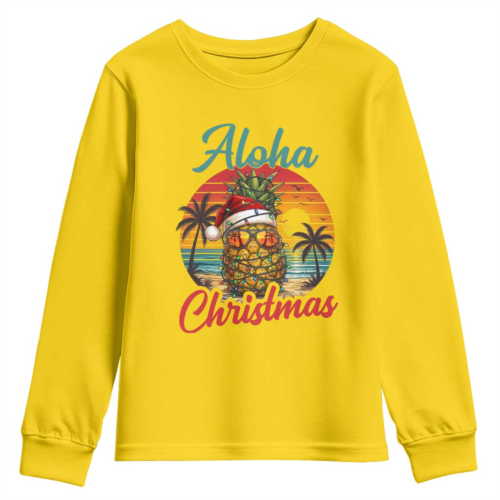 Aloha Tropical Pineapple Christmas Youth Sweatshirt Vintage Beach Xmas Gift TS12 Daisy Print Your Wear