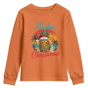 Aloha Tropical Pineapple Christmas Youth Sweatshirt Vintage Beach Xmas Gift TS12 Orange Print Your Wear