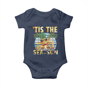 Tis The Sea Sun Baby Onesie Dabbing Pineapple Summer Vacation Gift TS12 Navy Print Your Wear