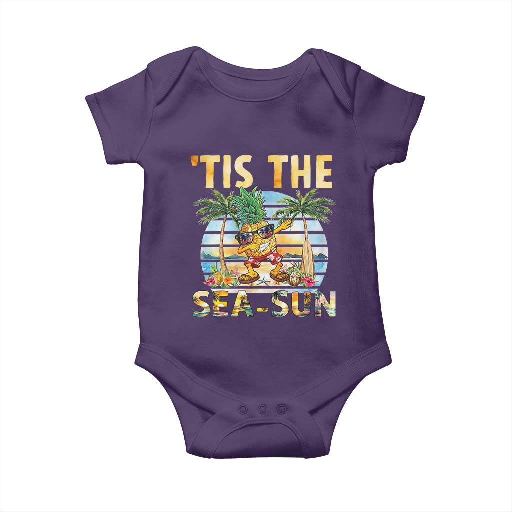 Tis The Sea Sun Baby Onesie Dabbing Pineapple Summer Vacation Gift TS12 Purple Print Your Wear