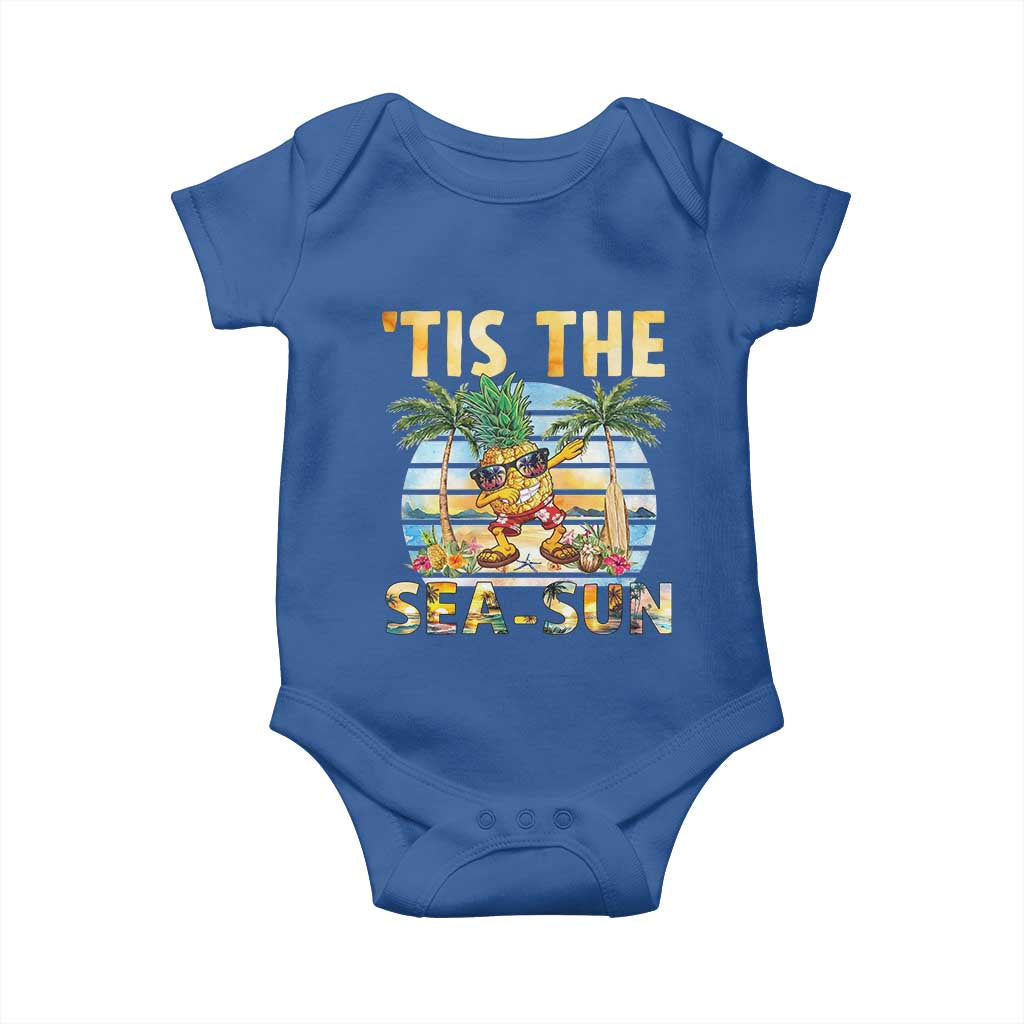 Tis The Sea Sun Baby Onesie Dabbing Pineapple Summer Vacation Gift TS12 Royal Blue Print Your Wear