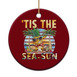 Tis The Sea Sun Ceramic Ornament Dabbing Pineapple Summer Vacation Gift TS12 1pc Red Print Your Wear