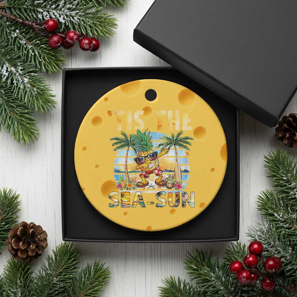 Tis The Sea Sun Ceramic Ornament Dabbing Pineapple Summer Vacation Gift TS12 1pc Yellow Cheese Print Your Wear