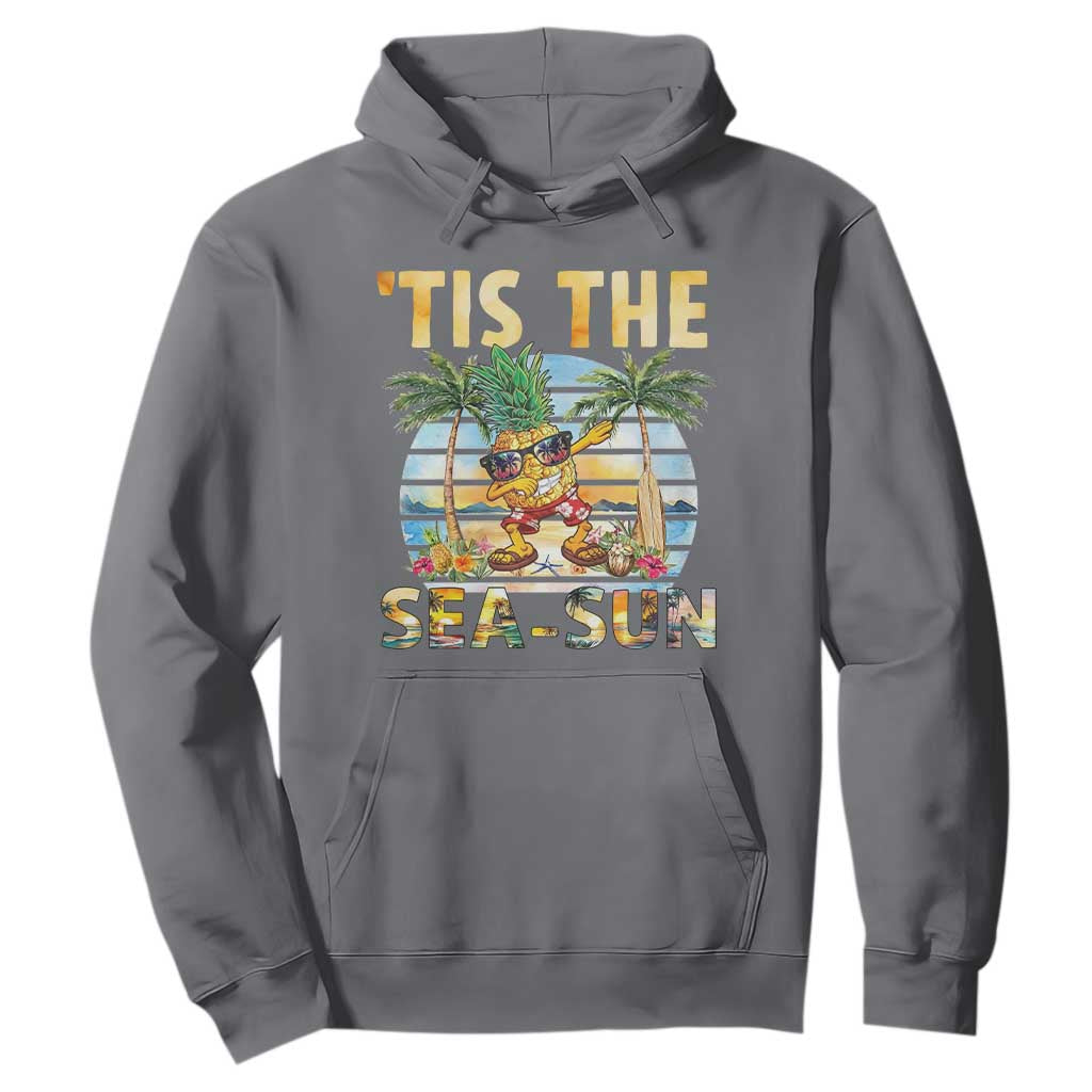 Tis The Sea Sun Hoodie Dabbing Pineapple Summer Vacation Gift TS12 Charcoal Print Your Wear