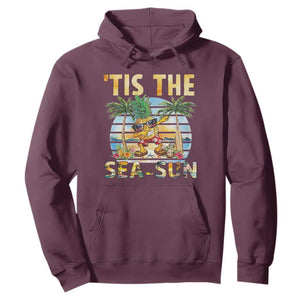 Tis The Sea Sun Hoodie Dabbing Pineapple Summer Vacation Gift TS12 Maroon Print Your Wear