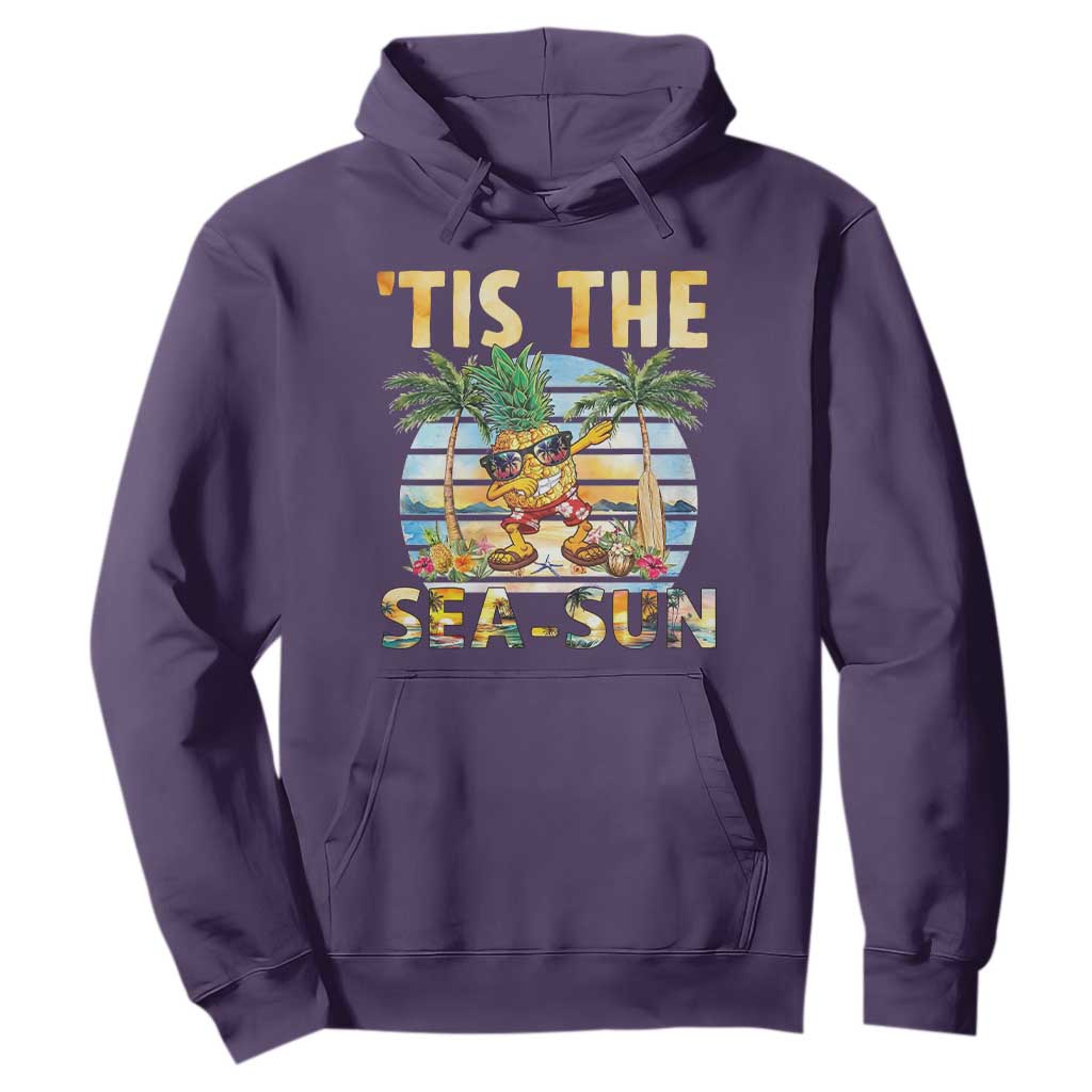 Tis The Sea Sun Hoodie Dabbing Pineapple Summer Vacation Gift TS12 Purple Print Your Wear