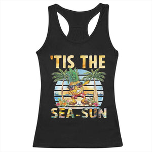 Tis The Sea Sun Racerback Tank Top Dabbing Pineapple Summer Vacation Gift