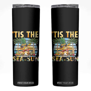 Tis The Sea Sun Skinny Tumbler Dabbing Pineapple Summer Vacation Gift TS12 Black Print Your Wear