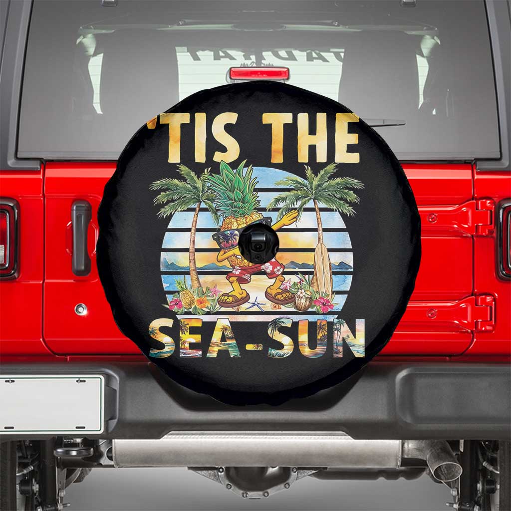 Tis The Sea Sun Spare Tire Cover Dabbing Pineapple Summer Vacation Gift TS12 Black Print Your Wear