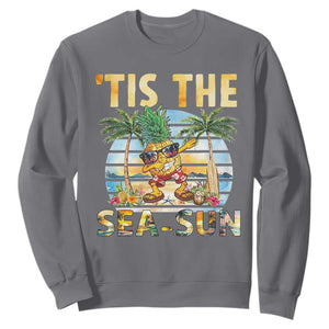 Tis The Sea Sun Sweatshirt Dabbing Pineapple Summer Vacation Gift