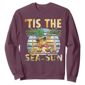 Tis The Sea Sun Sweatshirt Dabbing Pineapple Summer Vacation Gift