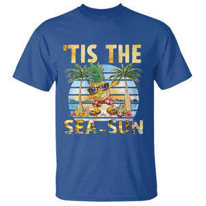 Tis The Sea Sun T Shirt Dabbing Pineapple Summer Vacation Gift TS12 Royal Blue Print Your Wear