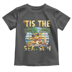 Tis The Sea Sun Toddler T Shirt Dabbing Pineapple Summer Vacation Gift TS12 Dark Heather Print Your Wear
