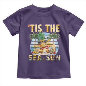 Tis The Sea Sun Toddler T Shirt Dabbing Pineapple Summer Vacation Gift TS12 Purple Print Your Wear