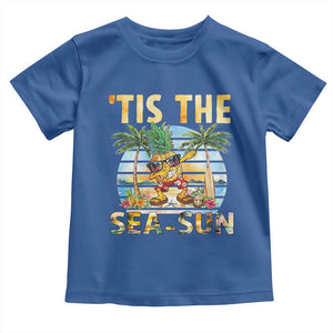 Tis The Sea Sun Toddler T Shirt Dabbing Pineapple Summer Vacation Gift TS12 Royal Blue Print Your Wear