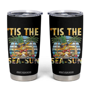 Tis The Sea Sun Tumbler Cup Dabbing Pineapple Summer Vacation Gift TS12 Black Print Your Wear