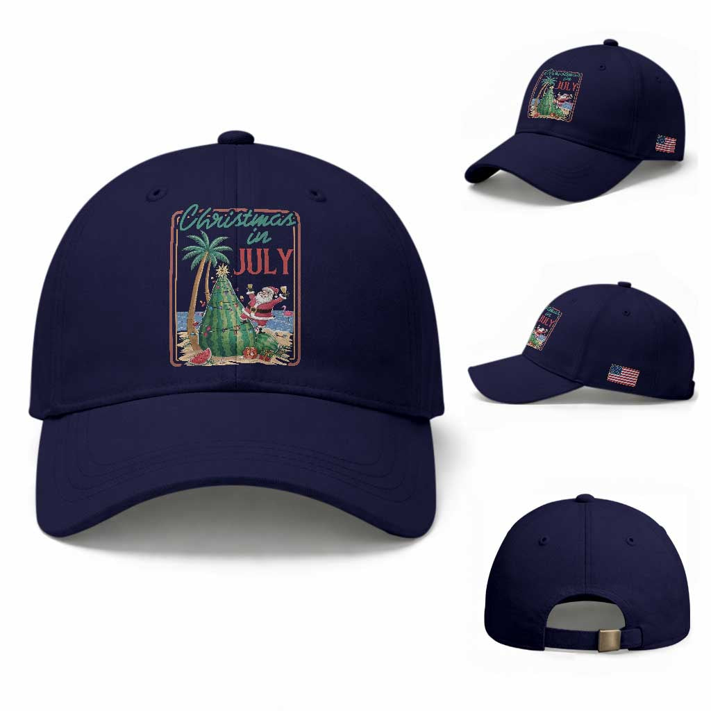 Christmas In July Baseball Cap Funny Santa Watermelon Xmas Tree