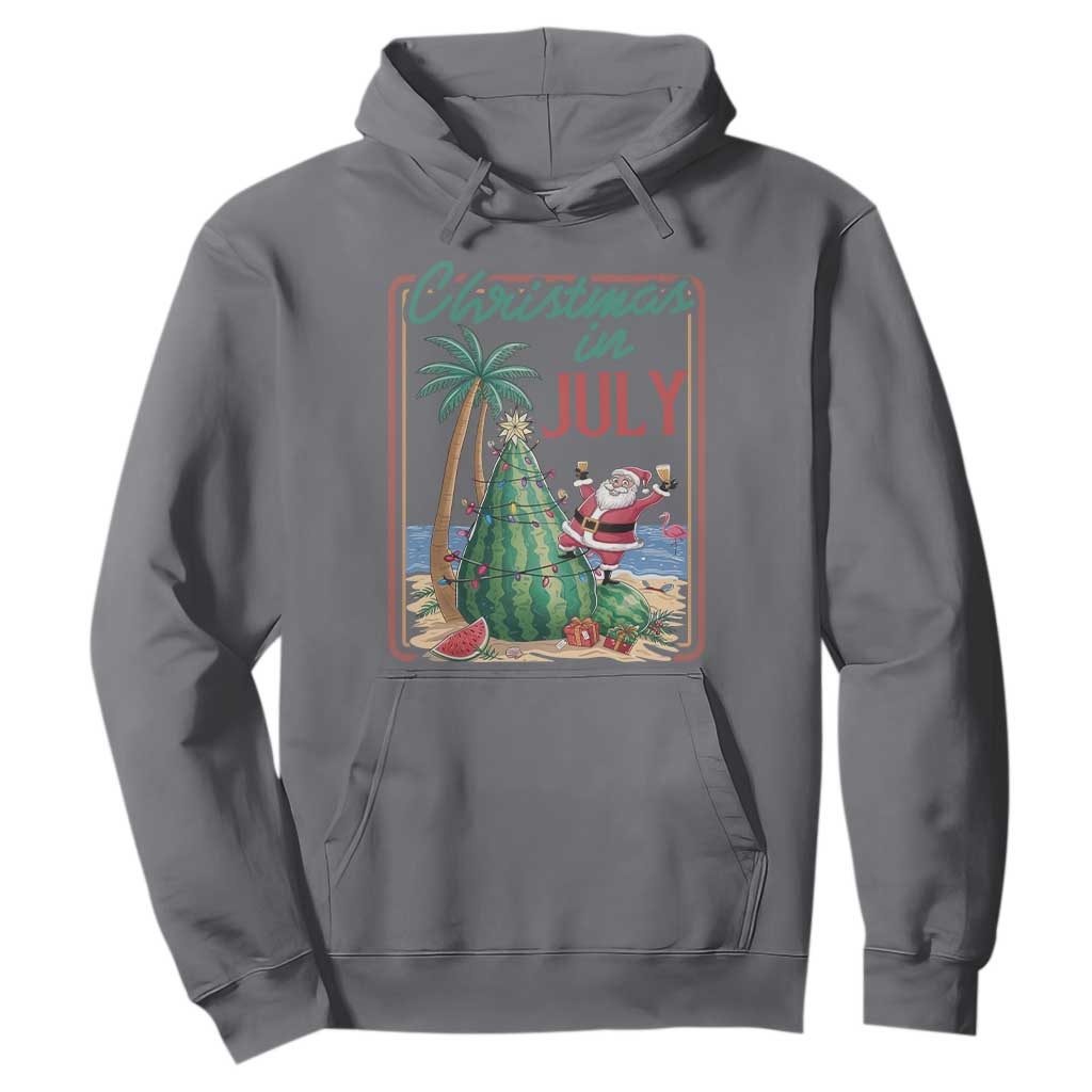 Christmas In July Hoodie Funny Santa Watermelon Xmas Tree