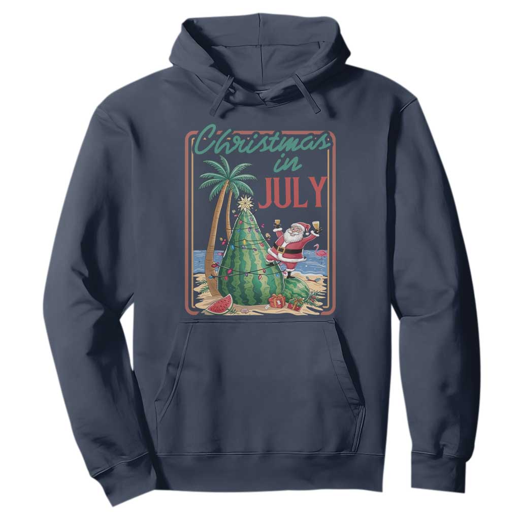 Christmas In July Hoodie Funny Santa Watermelon Xmas Tree