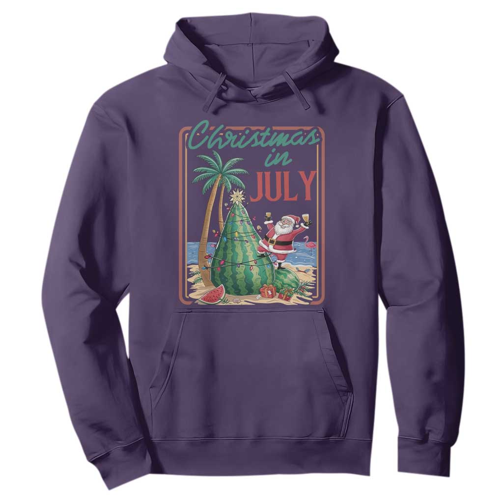Christmas In July Hoodie Funny Santa Watermelon Xmas Tree
