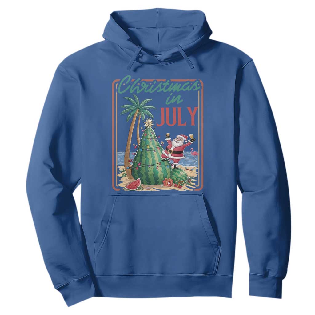 Christmas In July Hoodie Funny Santa Watermelon Xmas Tree