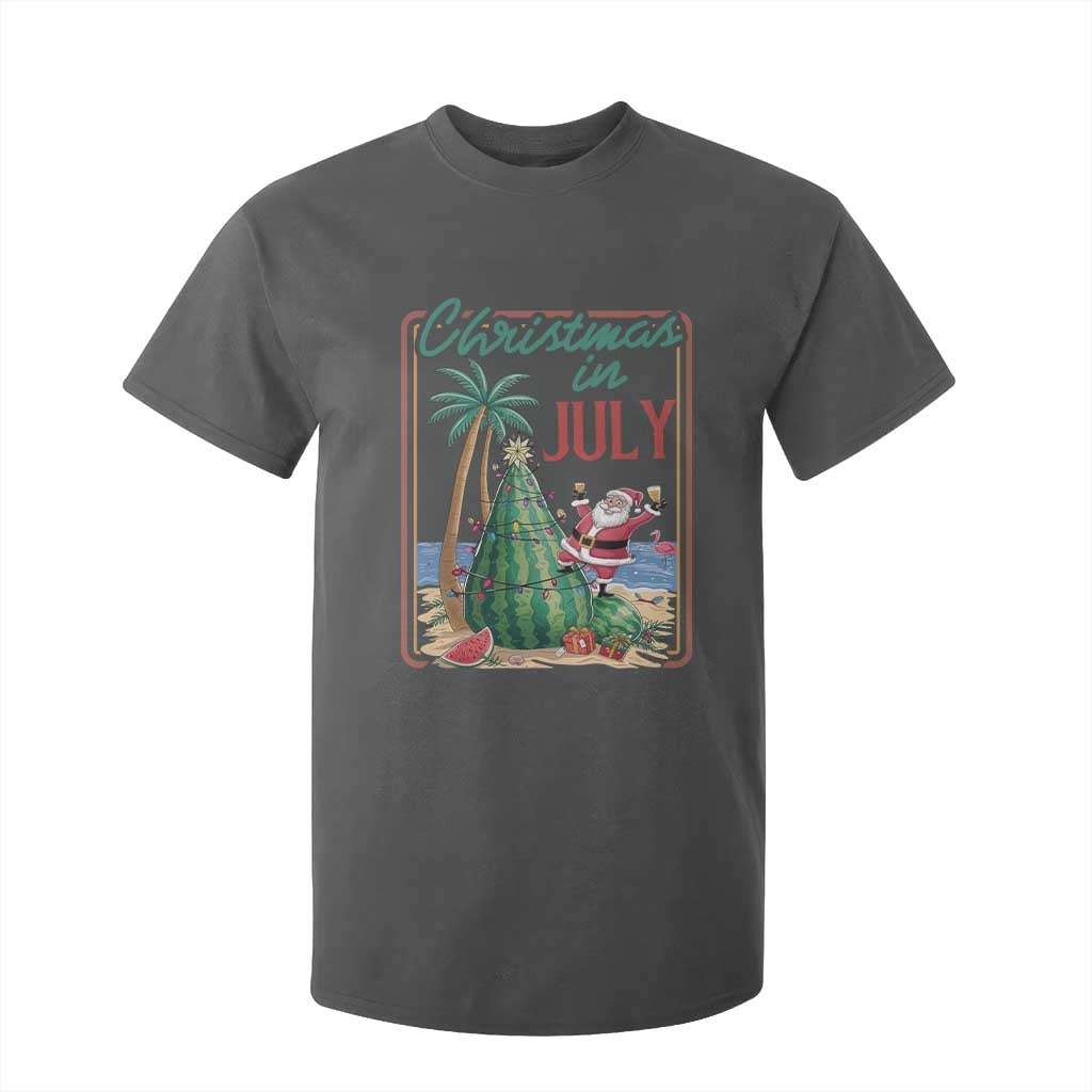 Christmas In July T Shirt For Kid Funny Santa Watermelon Xmas Tree
