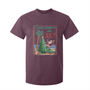 Christmas In July T Shirt For Kid Funny Santa Watermelon Xmas Tree