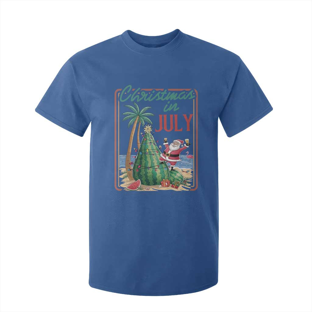 Christmas In July T Shirt For Kid Funny Santa Watermelon Xmas Tree