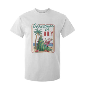 Christmas In July T Shirt For Kid Funny Santa Watermelon Xmas Tree