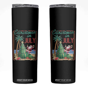 Christmas In July Skinny Tumbler Funny Santa Watermelon Xmas Tree
