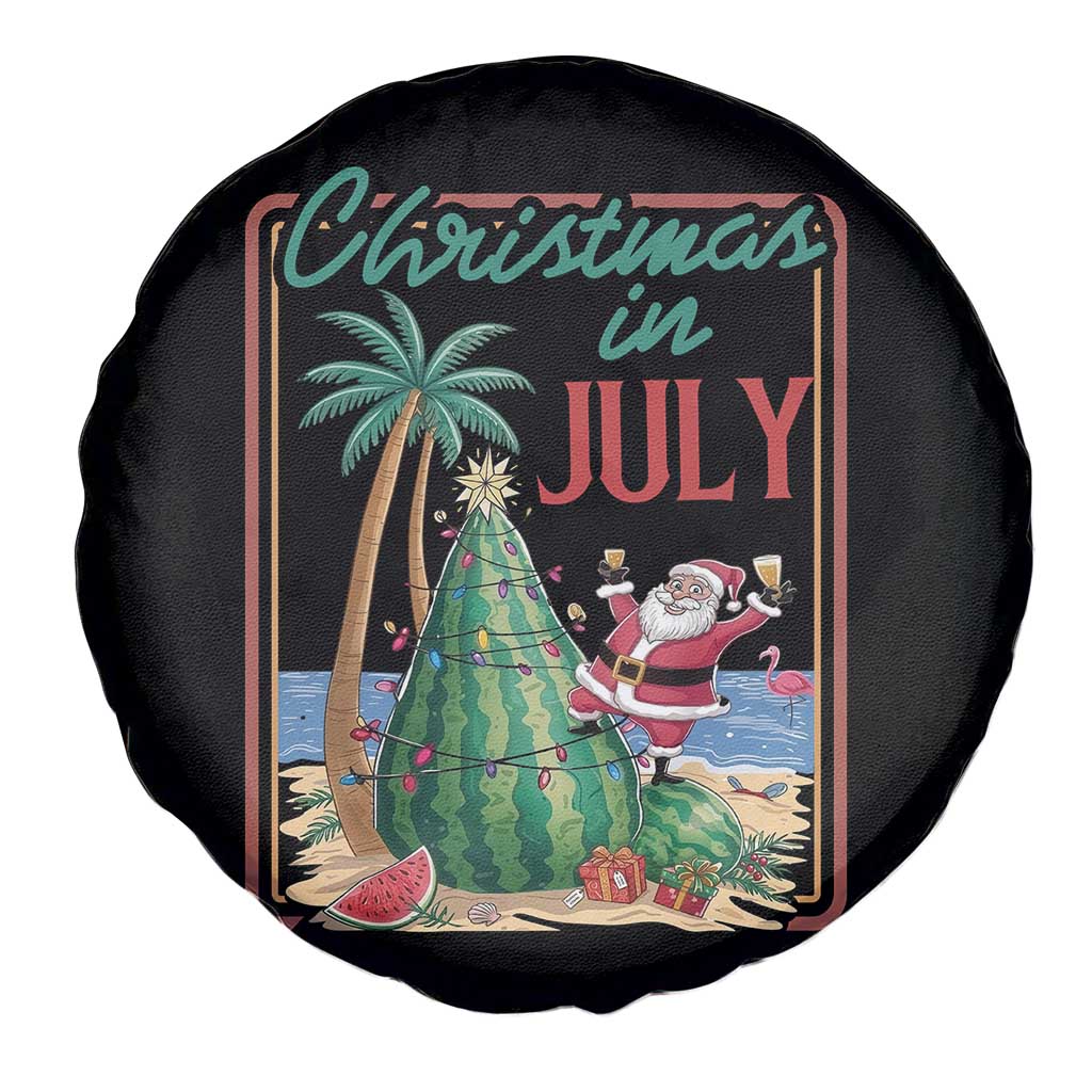 Christmas In July Spare Tire Cover Funny Santa Watermelon Xmas Tree
